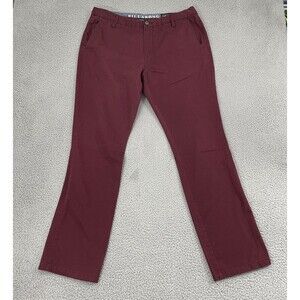Billabong Carter Pants Men 36x34 Burgundy Flat Front Straight Leg Regular Chino